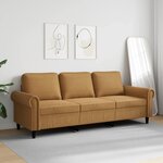 vidaXL Canapé à 3 places Marron 180 cm Velours
