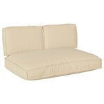 vidaXL Set de coussins de palette 3 Pièces Beige 120 x 80 x 12 cm