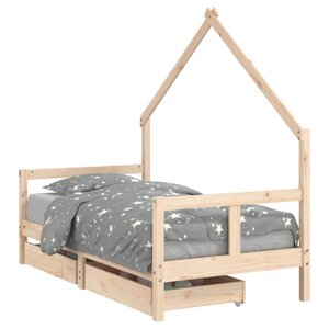 vidaXL Cadre de lit pour enfant et tiroirs 80x160cm bois de pin massif