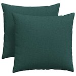 vidaXL Coussins de canapé 2 pc tissu Vert foncé 45 x 45 cm
