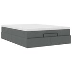 VidaXL Cadre de lit ottoman avec matelas gris foncé 140x200 cm tissu