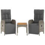 vidaXL Ensemble à manger de jardin 5 Pièces coussins gris résine tressée