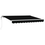 vidaXL Auvent Rétractable Noir 350 x 200 cm Polyester et Aluminium