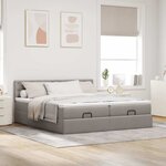 VidaXL Cadre de lit ottoman avec matelas taupe 160x200 cm tissu