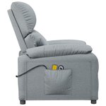 vidaXL Fauteuil électrique de massage Gris clair Tissu