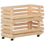 vidaXL Chariot à légumes 77x30x80 cm Bois de pin solide