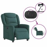 vidaXL Fauteuil inclinable électrique Vert foncé Tissu