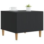 vidaXL Table basse avec tiroir Noir 49 x 50 x 40 cm Bois d'ingénierie