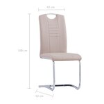 vidaXL Chaises à manger cantilever lot de 2 cappuccino similicuir