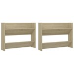 vidaXL Armoires à chaussures murales 2 Pièces Chêne Sonoma 80x18x60 cm