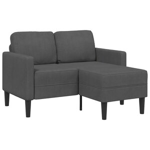 vidaXL Canapé 2 places avec méridienne en L Gris foncé 125 cm Lin