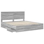 vidaXL Cadre de lit Gris Sonoma 180 x 200 cm Bois Ingénierie