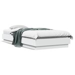 vidaXL Cadre de lit sans matelas avec lumières LED blanc 100x200 cm