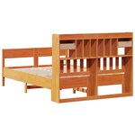 vidaXL Lit bibliothèque sans matelas cire marron 160x200 cm pin massif