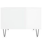vidaXL Table basse Blanc brillant 60x50x36 5 cm Bois d'ingénierie