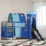 vidaXL Lit mezzanine pour enfants Noir et Bleu 90 x 190 cm Métал