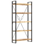vidaXL Bibliothèque 5 niveaux 90x30x180 cm Bois solide de manguier
