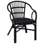 vidaXL Chaise empilable Noir 58 x 60 x 81 cm Rotin