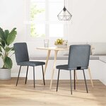 vidaXL Chaises à manger lot de 2 Gris foncé Velours