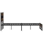 vidaXL Cadre de lit en métal sans matelas chêne fumé 140x190 cm