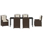 Ensemble de Salle à Manger de Jardin 7 Pièces vidaXL Marron en Rattan Poly