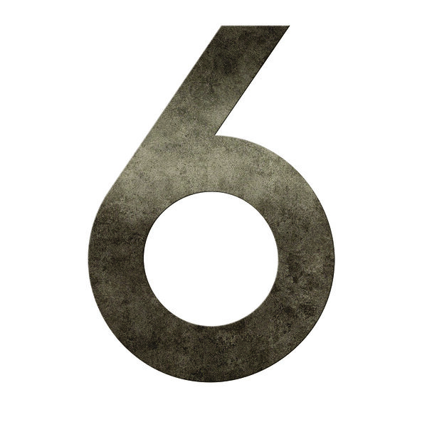 Numéro 6 - Numéro adhésif pour boîte aux lettres - Vinyle épais texturé  hauteur 50 mm. Métal Cuivré.