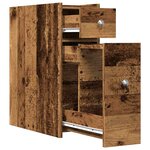 vidaXL Armoire de salle de bain étroite avec roulettes vieux bois