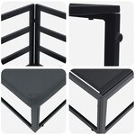 vidaXL Mobilier de jardin avec coussin 3 Pièces Noir Aluminium