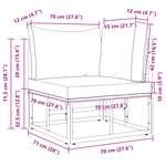 vidaXL Mobilier de jardin avec coussin avec oreiller Noir Aluminium