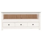 vidaXL Meuble TV Blanc 114x35x52 cm Bois de pin massif