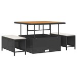 vidaXL Ensemble de canapé de jardin avec coussin 11 Pièces Noir et Crème