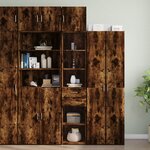 vidaXL Armoire de rangement mince chêne fumé 40x42 5x225 cm