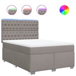 vidaXL Sommier à lattes de lit avec matelas Taupe 140x190 cm Tissu