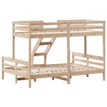 vidaXL Lit superposé 80x200/140x200 cm bois de pin massif
