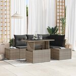 vidaXL Ensemble de canapé de jardin 5 Pièces Gris Poly rotin