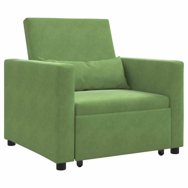 vidaXL Canapé Lit Simple Vert clair 90 x 165 x 87 cm Velours