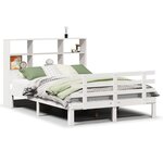 vidaXL Lit bibliothèque sans matelas blanc 120x190 cm bois pin massif