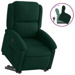 vidaXL Fauteuil inclinable Vert foncé Velours