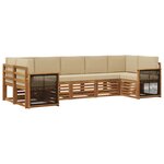vidaXL Ensemble de canapés d'extérieur 6 pc Naturel