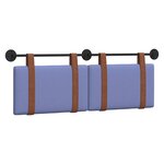 vidaXL Tête de lit suspendue Uni Bleu denim 130 x 55 x 5 cm PU antique