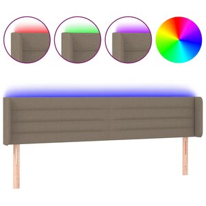 vidaXL Tête de lit à LED Taupe 203x16x78/88 cm Tissu