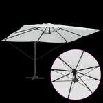 vidaXL Parasol déporté avec LED Sable 352x251x265 cm Aluminium