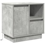 vidaXL Tables de chevet avec LED 2 pièces gris béton 50x34 5x50 cm