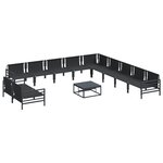 vidaXL Ensemble de canapé de jardin 12 Pièces Anthracite Acier