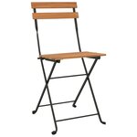 Ensemble de bistro jardin meuble extérieur terrasse pliable 7 pièces bois d'acacia solide et acier 02_0013549