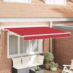 vidaXL Auvent Rétractable Rouge 350x200 cm tissu