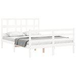 vidaXL Cadre de lit sans matelas blanc 140x190 cm bois massif