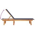 vidaXL Chaises longues lot de 2 bleu bois d'acacia solide et textilène
