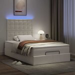 vidaXL Cadre de lit ottoman avec matelas blanc 120x190 cm similicuir