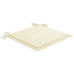 vidaXL Chaises de jardin lot de 2 et coussins crème Bois teck massif